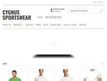 Tablet Screenshot of cygnussportswear.com